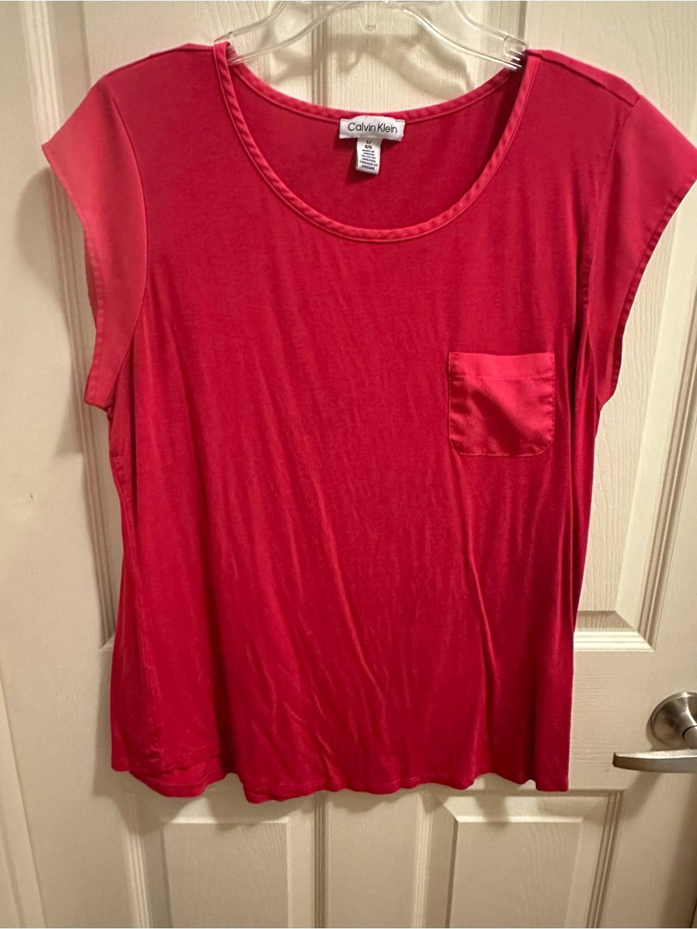 Calvin Klein Red Short Sleeve Pocket Tee